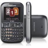 Celular Samsung E1263, GSM, Cinza, Tri Chip, Teclado Qwerty,